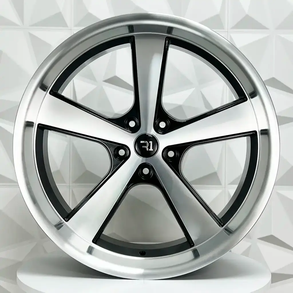 RIN 22X9 5-127 R1 SPORT QC5205 BLACK MACHINE FACE MACHINE LIP ET15 CB78.3