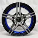 RIN 13X5.5 4-100/114.3 R1 SPORT L2064 BLACK MACHINE FACE BLUE LINE ET25 CB73.1