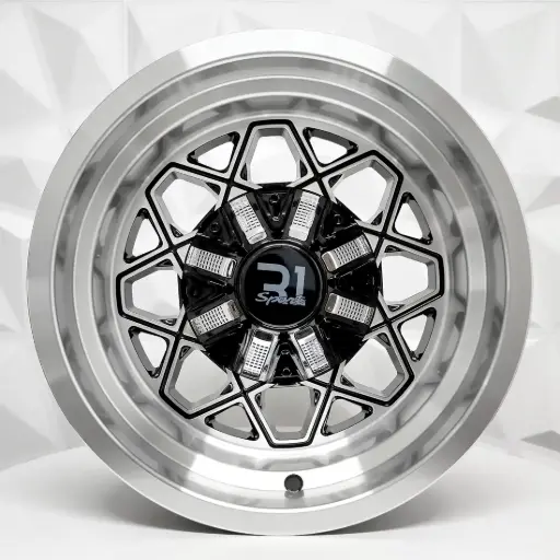 [147552] RIN 14X8 5-114.3 R1 SPORT JCW266 BLACK MACHINE FACE MACHINE LIP ET-13 CB83